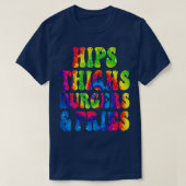 ウォメンおもしろいお尻タイグバーガースフライスガールズフードイ Tシャツ (デザイン正面)