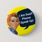 ウォメンおもしろいズヴィンテージロージー・ザ・リベーター・デアフネス 缶バッジ (正面)