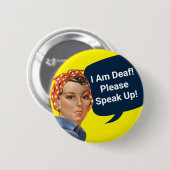 ウォメンおもしろいズヴィンテージロージー・ザ・リベーター・デアフネス 缶バッジ (正面&裏面)