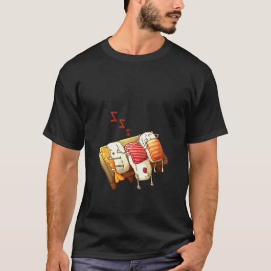 ウォメンおもしろいズ寝寿司転が愛者パジャマパート Tシャツ (正面)