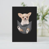 ウォメンズおもしろいチワワあなたのポケット犬の愛好家 出欠カード (スタンド正面)