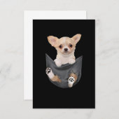 ウォメンズおもしろいチワワあなたのポケット犬の愛好家 出欠カード (正面/裏面)