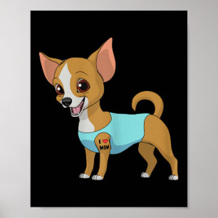 ウォメンズおもしろい犬チワホアラブ母タトゥーギフトテ ポスター