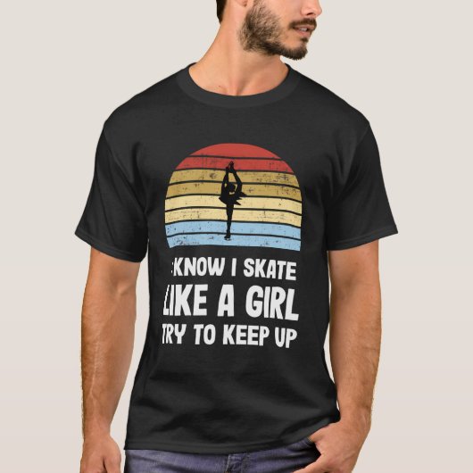ウォメンズアイススケートで滑る Tシャツ (正面)