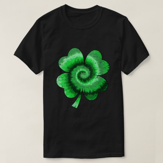 ウォメンズアイリッシュシャームロック絞り染めハッピーSt patricksダ Tシャツ (デザイン正面)