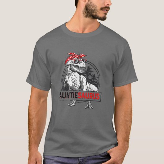 ウォメンズアウンティエサウルスレックスおもしろい恐竜母ダ Tシャツ (正面)