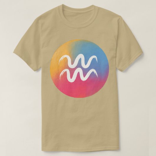 ウォメンズアクエリアス〔占星術の〕十二宮図占星術アストロロジーバックプリ Tシャツ (デザイン正面)