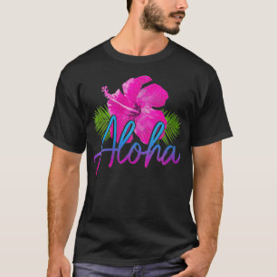 ウォメンズアロハハワイアンアイランズハワイサーフハイビスカス Tシャツ