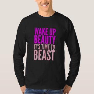 ウォメンズウェイクアップ美しいタイムトゥビーストトレーニングヨ Tシャツ