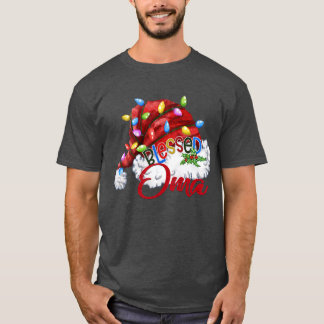 ウォメンズウォメン賛美ズオマサンタハットクリスマスライト Tシャツ