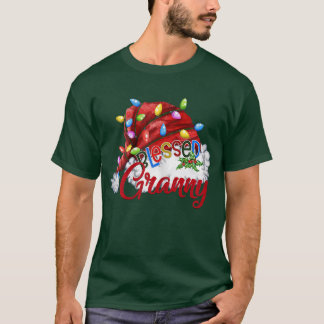 ウォメンズウ賛美ェンズグラニーサンタハットクリスマスライト Tシャツ