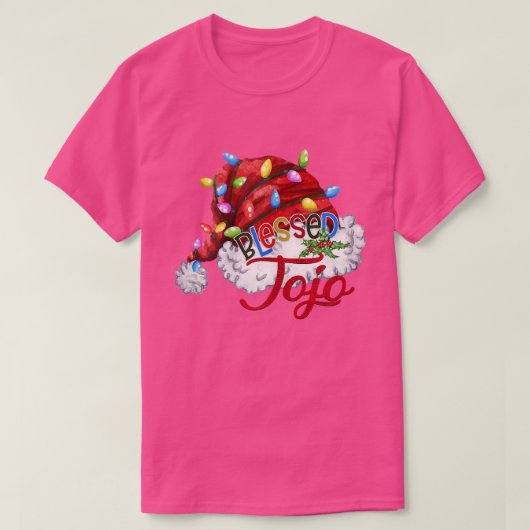 ウォメンズウ賛美メンジョホサンタハットクリスマスLight77 Tシャツ (デザイン正面)