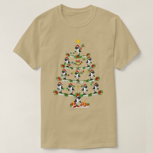 ウォメンズオルカフィッシュ恋人クリスマス照明オルカクリスマ Tシャツ (デザイン正面)