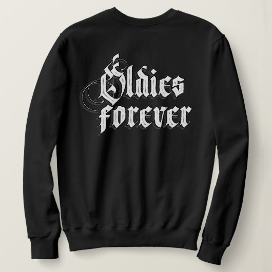 ウォメンズオルディーズ永久名前をカスタムするフード付きスウェットシャツ スウェットシャツ (デザイン裏面)