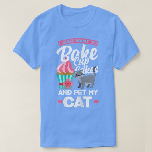 ウォメンズカップケーキベーキングキャットオーナー2930 Tシャツ (デザイン正面)