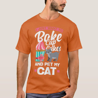 ウォメンズカップケーキベーキングキャットオーナー2931 Tシャツ