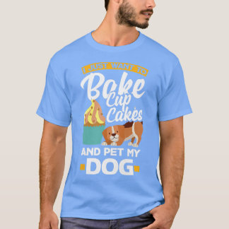 ウォメンズカップケーキベーキング犬のオーナー Tシャツ