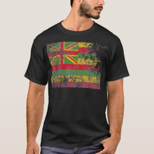 ウォメンズカナカマオリハワイ州旗の悩んだヴィンテージ Tシャツ