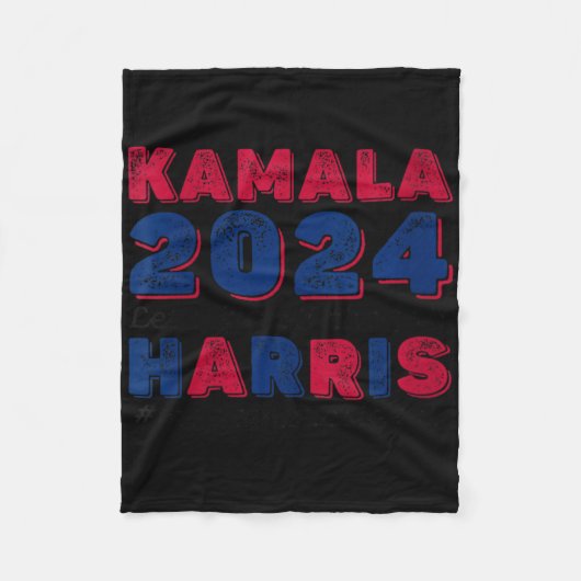 ウォメンズカマラ2024ハリス投票 フリースブランケット (正面)