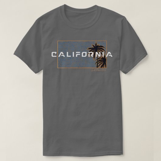 ウォメンズカリフォルニアサマーサーフビーチヴィンテージサンセット Tシャツ (デザイン正面)