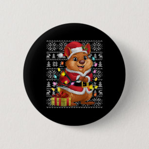 ウォメンズクッカクリスマスセータースタイル醜いサンタクッカ 缶バッジ
