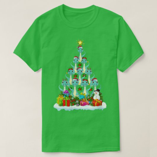 ウォメンズクリスマスライツおもしろいサンタブロントサウルスDinosa Tシャツ (デザイン正面)