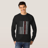 ウォメンズクレイハト射撃、 発砲アメリカ国旗Jの4日 Tシャツ (正面フル)