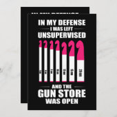 ウォメンズクロスケートクロシェ私は私の防衛で離れした 招待状 (正面/裏面)