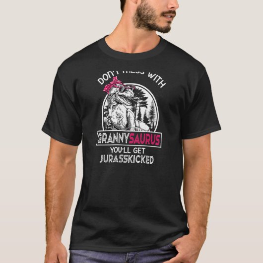 ウォメンズグラニーサウルス母の日レックス恐竜 Tシャツ (正面)
