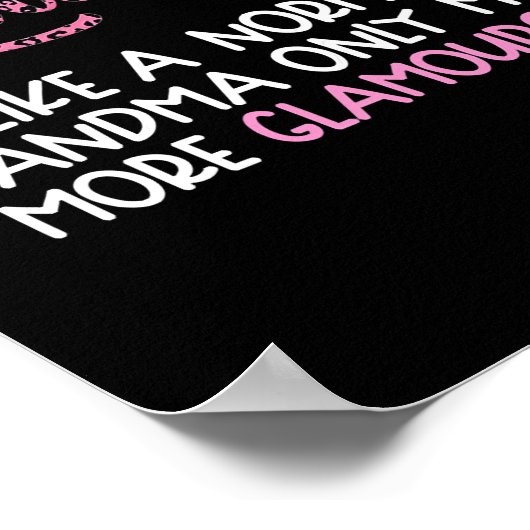 ウォメンズグラムマズグランマズトレンディーおばあちゃんヒョウ ポスター (角)