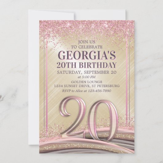 ウォメンズグラム20th誕生日招待状 招待状 (正面)