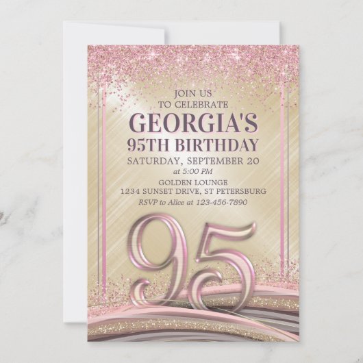 ウォメンズグラム95th誕生日招待状 招待状 (正面)