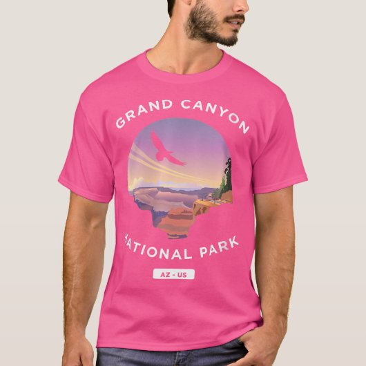 ウォメンズグランドキャニオンアリゾナ米国国立公園通り Tシャツ (正面)