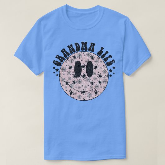 ウォメンズグランマライフ不気味幽霊顔シャツハロ Tシャツ (デザイン正面)