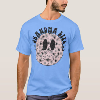 ウォメンズグランマライフ不気味幽霊顔シャツハロ Tシャツ