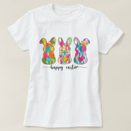ウォメンズグリッターイースターバニー Tシャツ