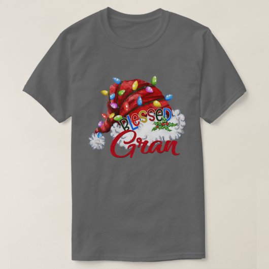 ウォメンズグルン賛美サンタハットクリスマスライト Tシャツ (デザイン正面)
