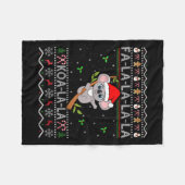 ウォメンズコアラクリスマスホリデーサンタハットコアラ醜いChr フリースブランケット (正面(横))