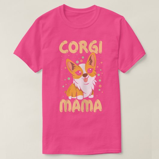 ウォメンズコルギママおもしろいコルギ犬のオーナー Tシャツ (デザイン正面)