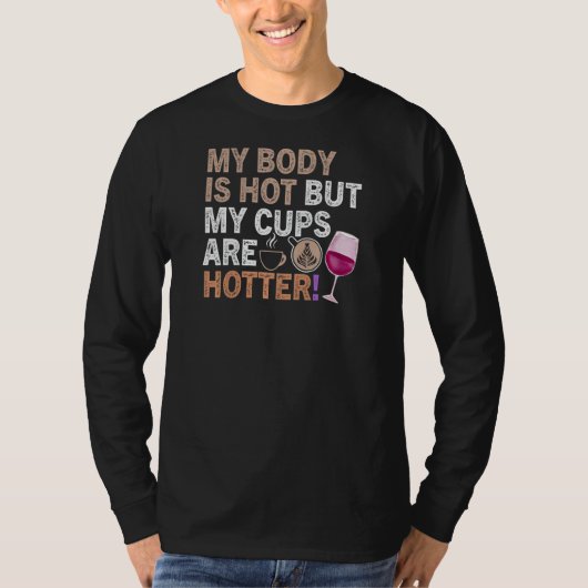 ウォメンズコーヒーワイン引用文バリスタカッコいいコーヒーワイン Tシャツ (正面)