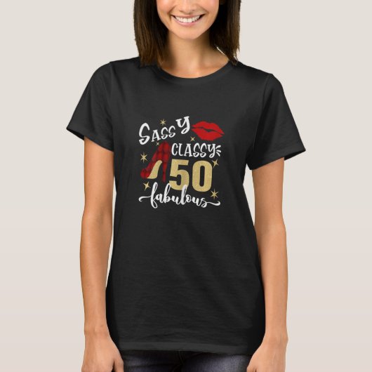 ウォメンズサッシクラス50素晴らしい50誕生日パート Tシャツ (正面)