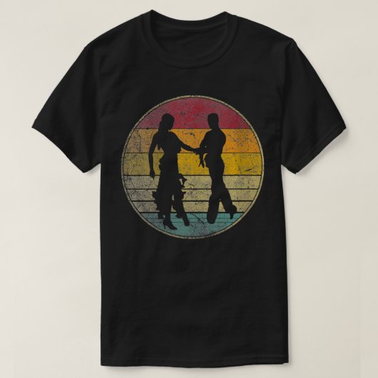 ウォメンズサルサ踊りダンサーヴィンテージ動揺してレ Tシャツ (デザイン正面)