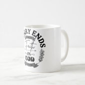 ウォメンズサンタラブサモエズパピードッグVNeck コーヒーマグカップ (正面右)