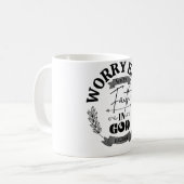 ウォメンズサンタラブサモエズパピードッグVNeck コーヒーマグカップ (正面左)