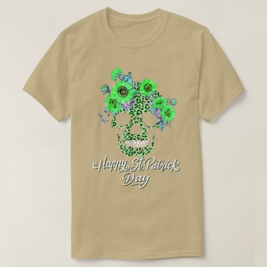 ウォメンズサンフラワーヒョウスカルプリントセントパ Tシャツ (デザイン正面)