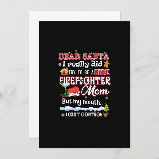 ウォメンズサ親愛ンタクリスマスクリスマスナイスファイアーファイター 招待状 (正面/裏面)