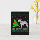 ウォメンズシュナウザードッグクリスマスツリー照明醜いクリス カード (黄色い花)