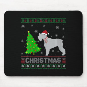 ウォメンズシュナウザードッグクリスマスツリー照明醜いクリス マウスパッド
