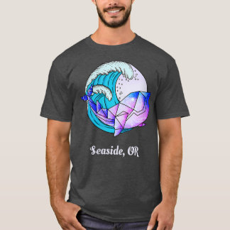ウォメンズシーサイドOR幾何絵を描日本のOrca Ki Tシャツ