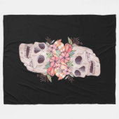 ウォメンズスカルフローラ絵画ヘッドのアートワークハクールー フリースブランケット (正面(横))